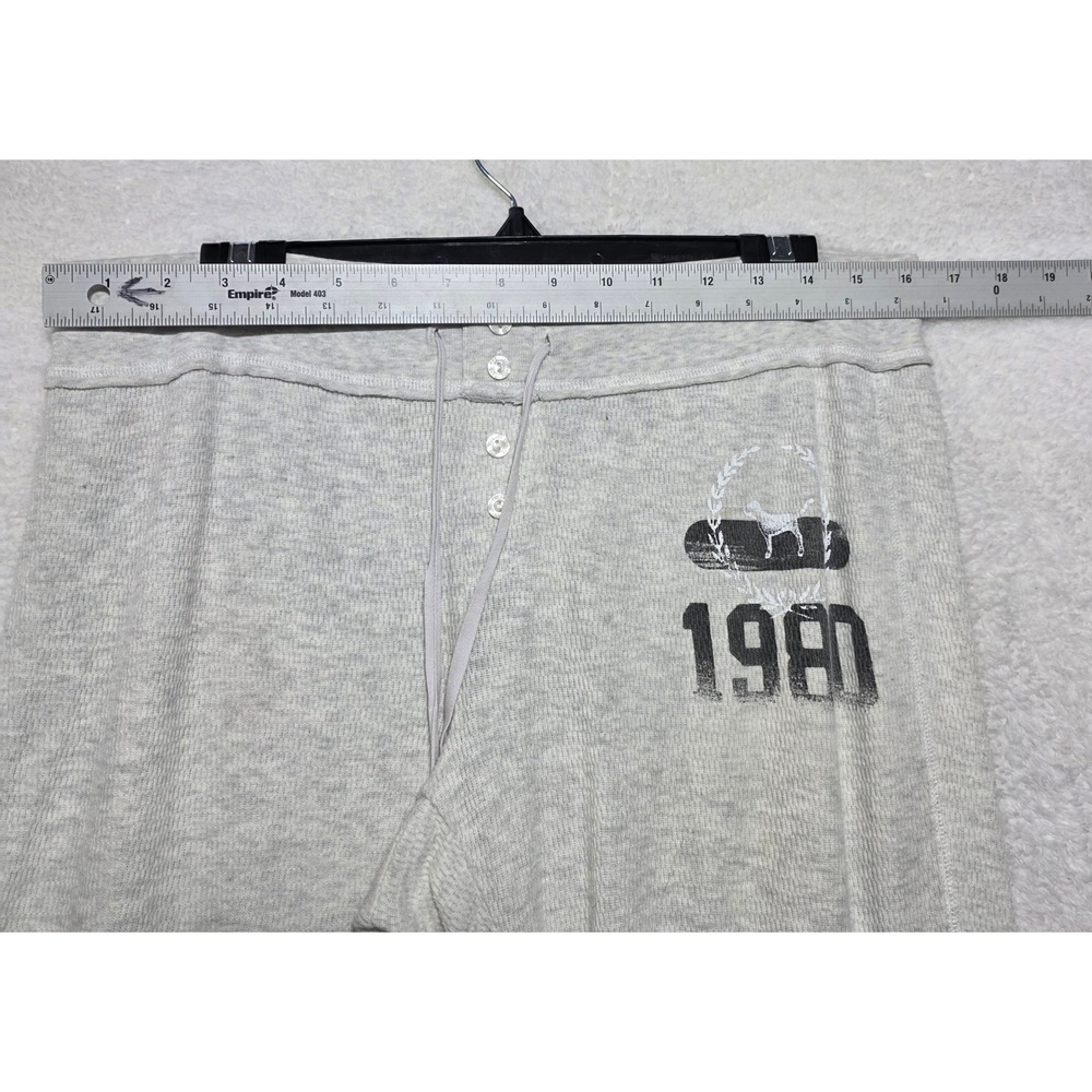 Victoria's Secret PINK Y2K Gray Waffle Knit Flare Lounge Pants 1980 Graphic M - Picture 6 of 9